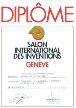 Diplom für eine erhaltene Goldmedaille